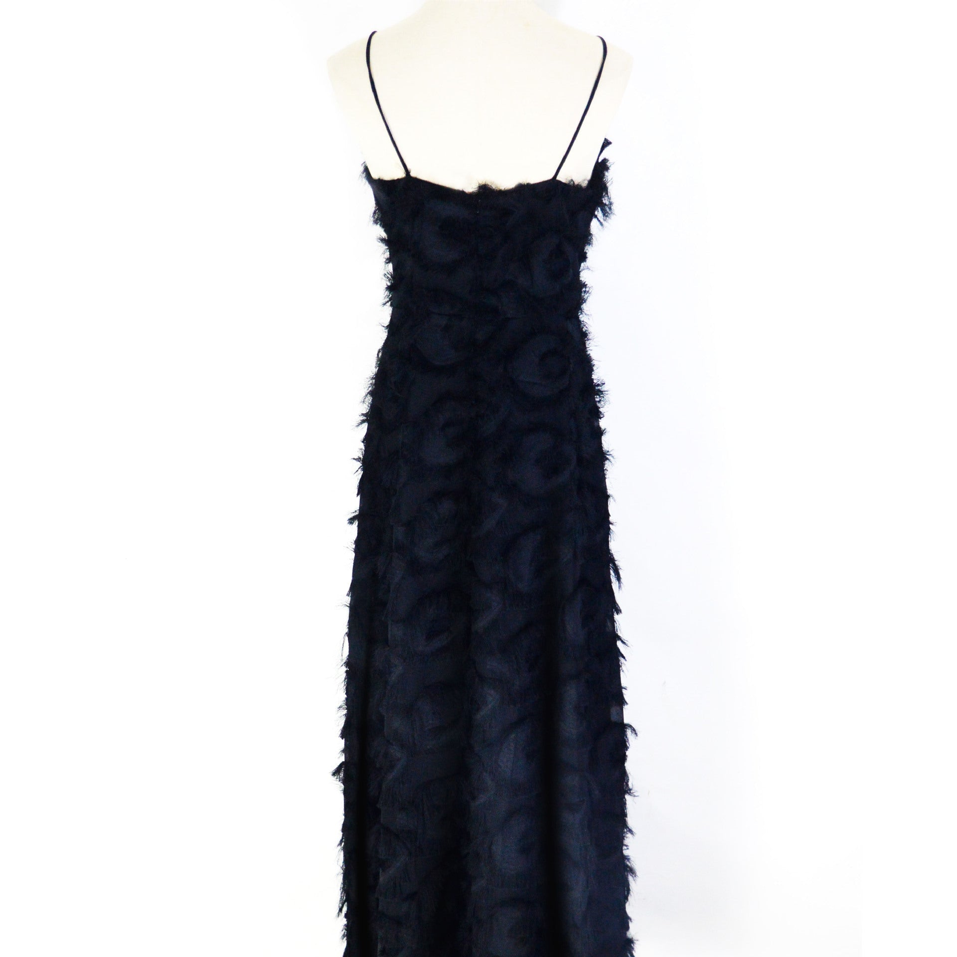 Feather trim maxi dress - View 8 | Lwiis