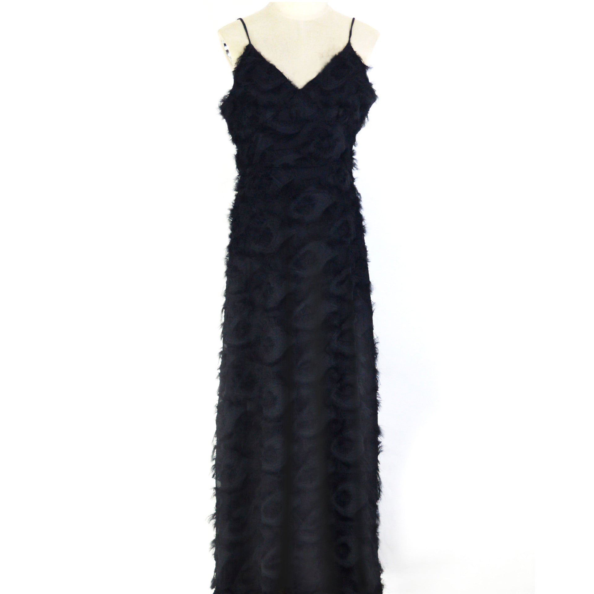 Feather trim maxi dress - View 6 | Lwiis