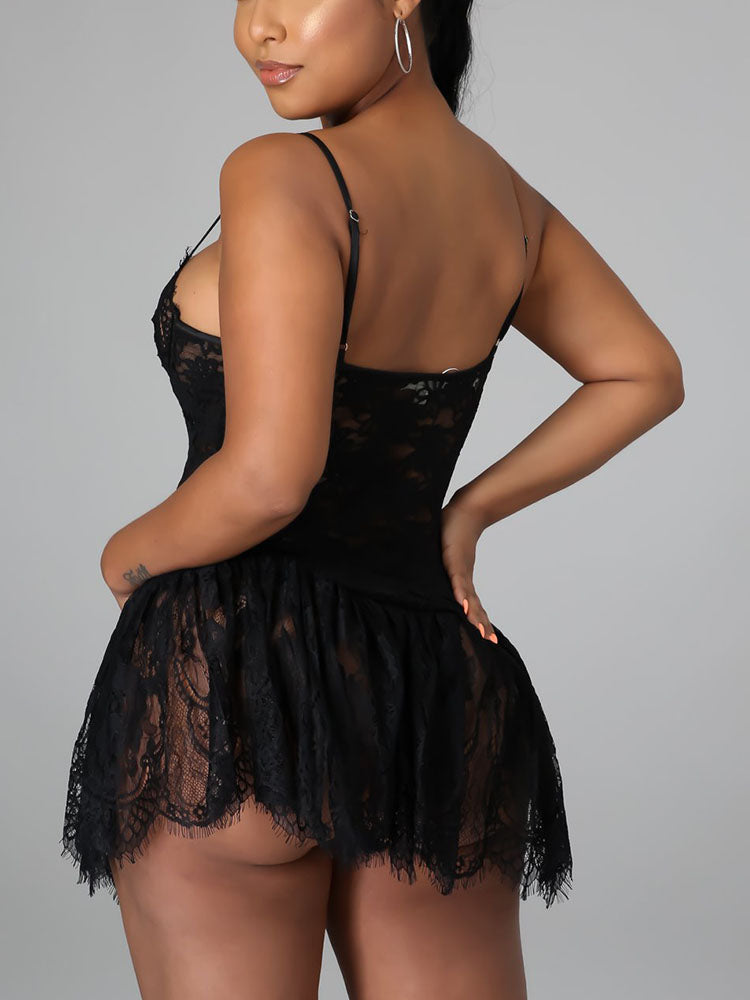 Lace Babydoll Dress - View 9 | Lwiis