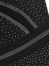 One shoulder maxi dress with rhinestone embellishments - View 7 | Lwiis