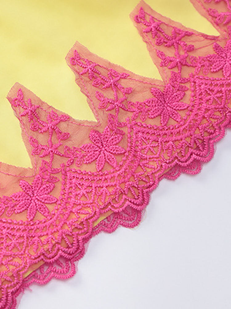 Lace Trim Mini Slip Dress - View 8 | Lwiis
