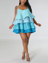 Spaghetti strap ruffle dress - View 9 | Lwiis