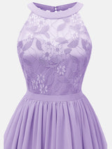 Lace Bodice Chiffon Sleeveless Midi Dress - View 24 | Lwiis