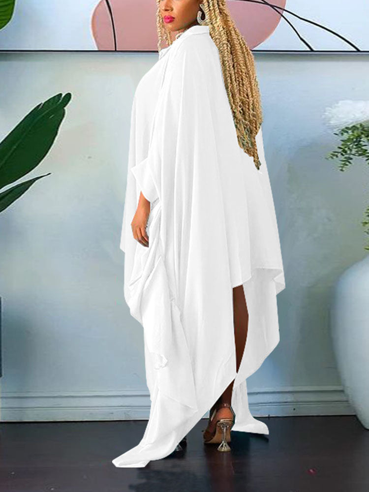 Oversized Batwing Shirt Dress - View 17 | Lwiis