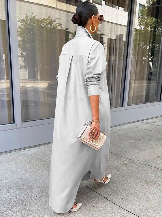 Maxi Button Shirt Dress - View 12 | Lwiis