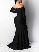 Formal Off Shoulder Mermaid Dress - View 6 | Lwiis