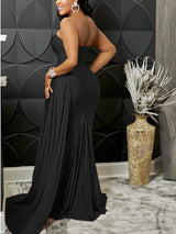 Elegant one-shoulder maxi dress - View 6 | Lwiis