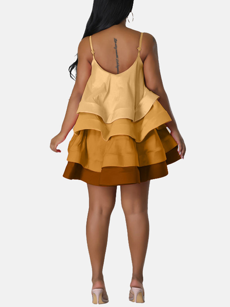 Spaghetti strap ruffle dress - View 12 | Lwiis