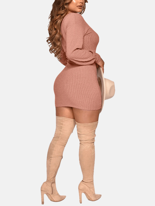 Ribbed knit mini dress - View 12 | Lwiis