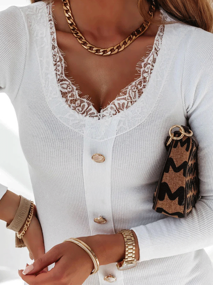 Ribbed Knit Mini Dress - View 7 | Lwiis