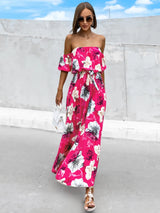 Floral Off-Shoulder Midi Dress - View 9 | Lwiis