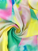 Tie dye V neck mini dress with belt - View 7 | Lwiis