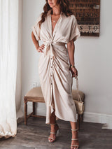 Satin button-down shirt dress - View 6 | Lwiis