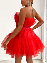 Tulle Bow Cocktail Dress - View 17 | Lwiis