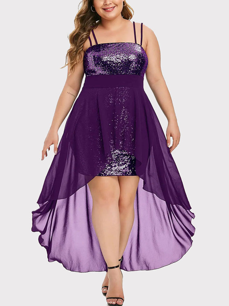 High Low Sequin Maxi Dress - View 6 | Lwiis