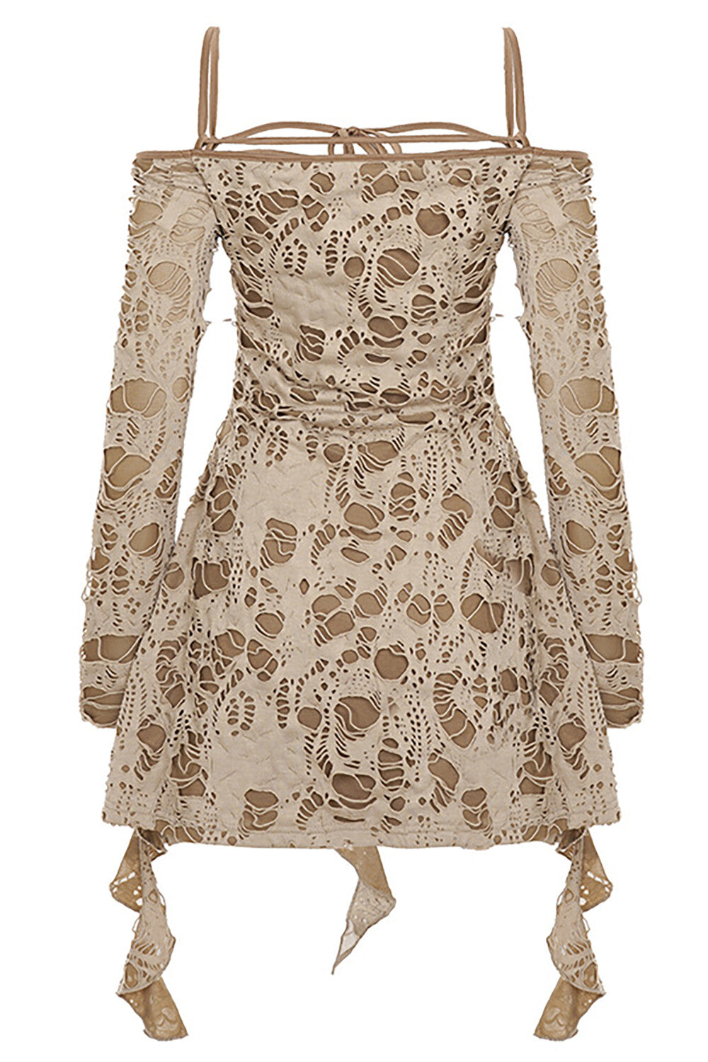 Off Shoulder Ruffled Mini Dress - View 9 | Lwiis