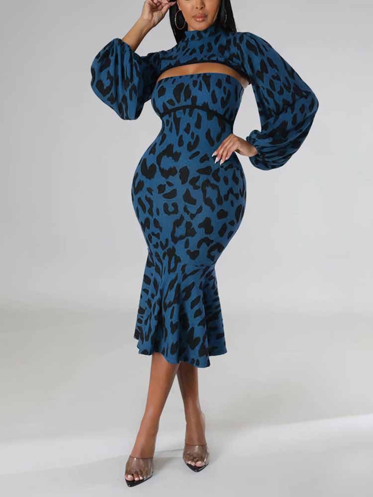 Leopard print midi dress - View 13 | Lwiis