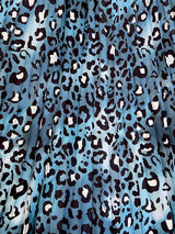 Leopard print midi dress with bow neck and long sleeves - View 8 | Lwiis