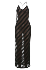 Sleeveless maxi dress with open back - View 7 | Lwiis