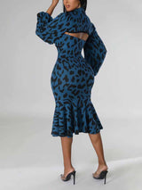 Leopard print midi dress - View 14 | Lwiis