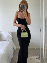 Fitted spaghetti strap maxi dress - View 6 | Lwiis