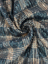 Plaid Sequin Long Sleeve Dress - View 8 | Lwiis