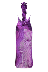Halter neck maxi dress with slit - View 8 | Lwiis
