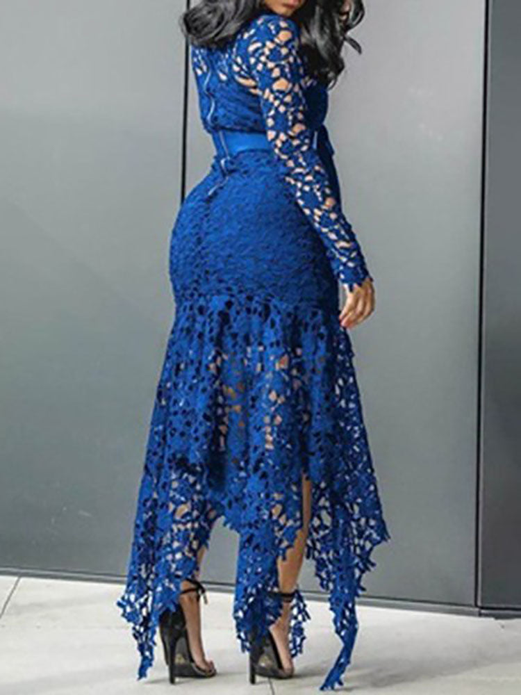 Lace Mermaid Maxi Dress - View 9 | Lwiis