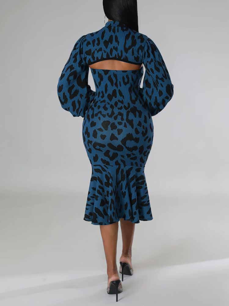 Leopard print midi dress - View 15 | Lwiis