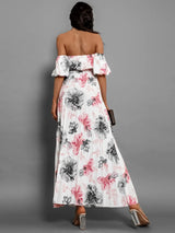 Floral Off-Shoulder Midi Dress - View 25 | Lwiis
