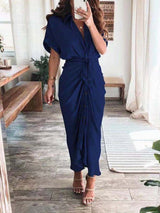 Satin button-down shirt dress - View 14 | Lwiis