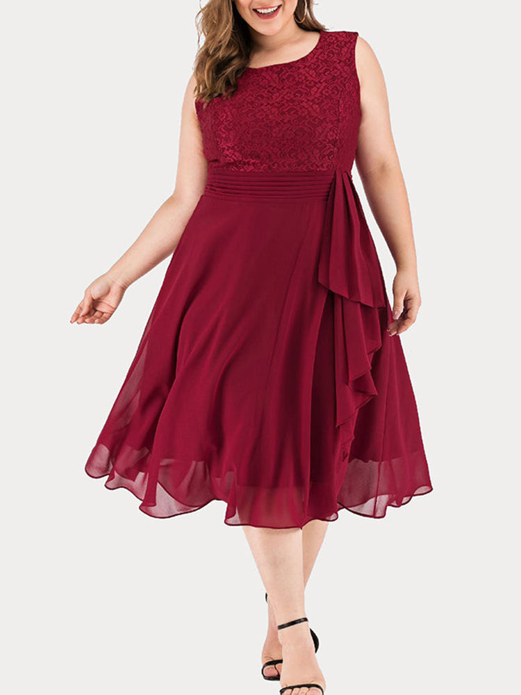 Lace cocktail dress with ruffle detail - View 6 | Lwiis