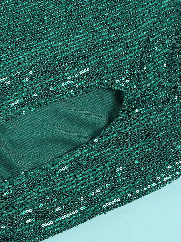 Elegant sequined mermaid maxi dress - View 6 | Lwiis