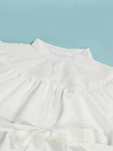 Plus size ruffled maxi dress with belt - View 11 | Lwiis