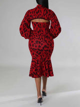 Leopard print midi dress - View 19 | Lwiis