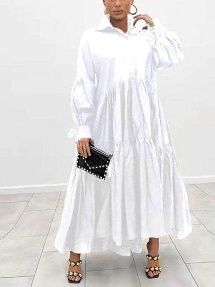 Maxi shirt dress with belt - View 7 | Lwiis