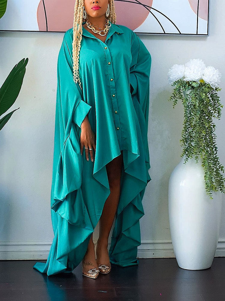 Oversized Batwing Shirt Dress - View 7 | Lwiis