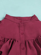 Plus size ruffled maxi dress with belt - View 14 | Lwiis