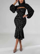 Leopard print midi dress - View 22 | Lwiis