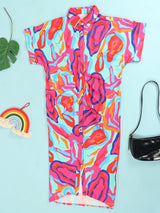 Printed Midi Shirt Dress - View 10 | Lwiis