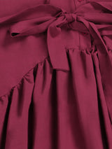Plus size ruffled maxi dress with belt - View 15 | Lwiis