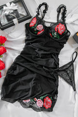 Floral mesh mini dress - View 9 | Lwiis