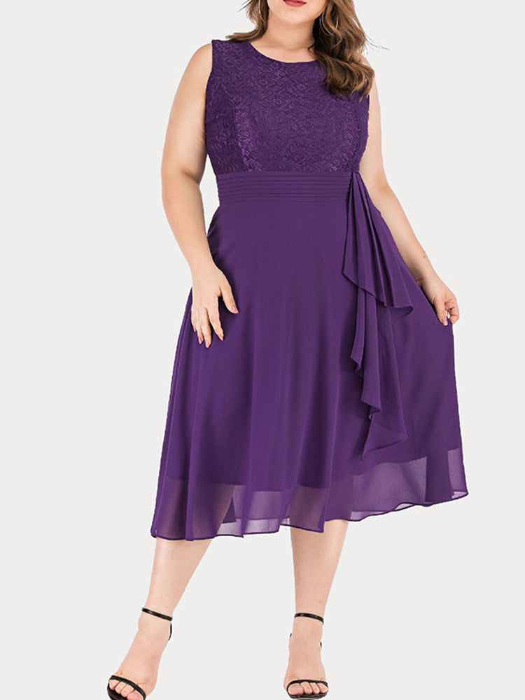 Lace cocktail dress with ruffle detail - View 15 | Lwiis