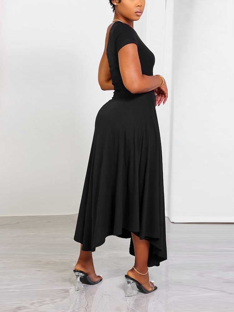 one shoulder midi dress - View 6 | Lwiis