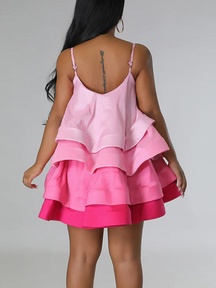Spaghetti strap ruffle dress - View 8 | Lwiis