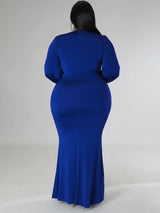 Mermaid maxi dress with V-neck and puff sleeves - View 18 | Lwiis