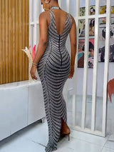 Sleeveless Beaded Maxi Dress - View 8 | Lwiis