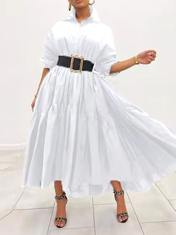 Maxi shirt dress with belt - View 8 | Lwiis