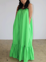 Spaghetti strap maxi dress with ruffled hem - View 25 | Lwiis