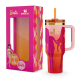 Stanley Barbie Collection 40 oz Quencher Tumbler in its packaging.
